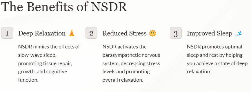 Benefits of NSDR an infographic
