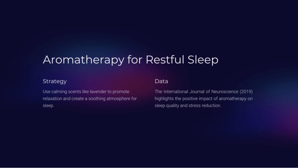 Aromatherapy for Restful sleep for SPD 
